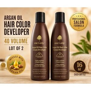 One 'n Only Argan Oil Hair Color Enhancing Cream Developer 40 Volume 16oz X2